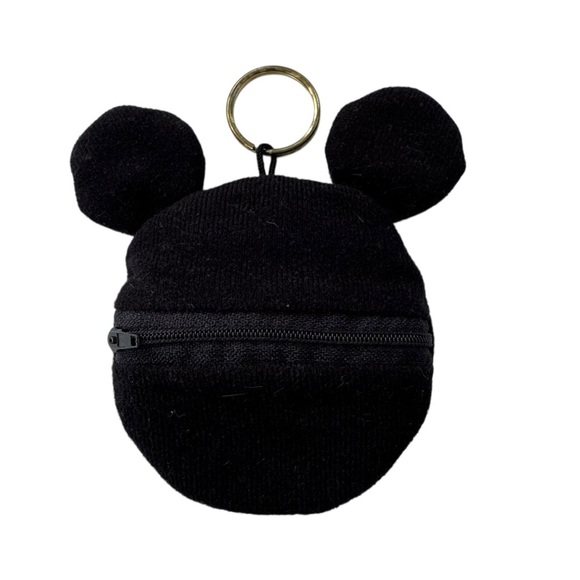 Vintage Disney Mickey Mouse Bean Bag Coin Purse Keychain Black - Picture 2 of 5